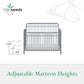 Ivy 3 in 1 Convertible Metal Crib - Dove Gray