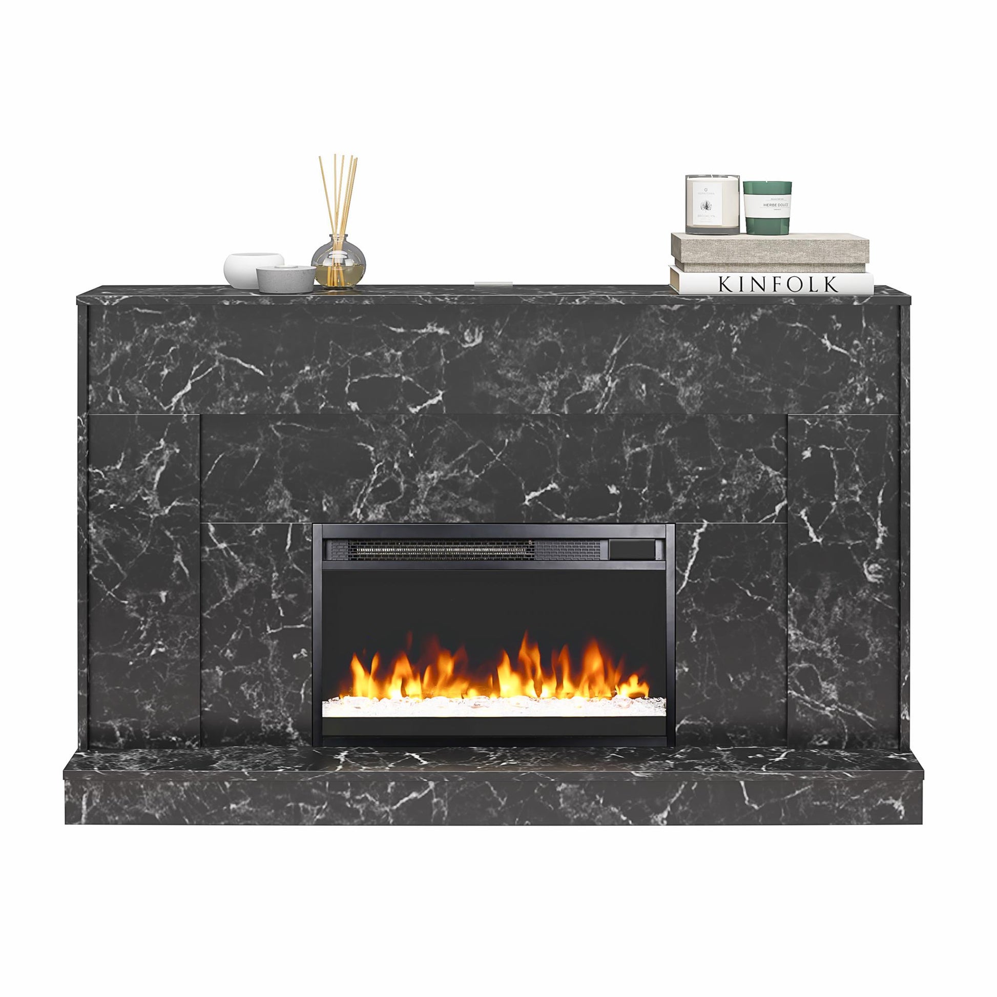 Liberty Mantel Fireplace - Black Marble