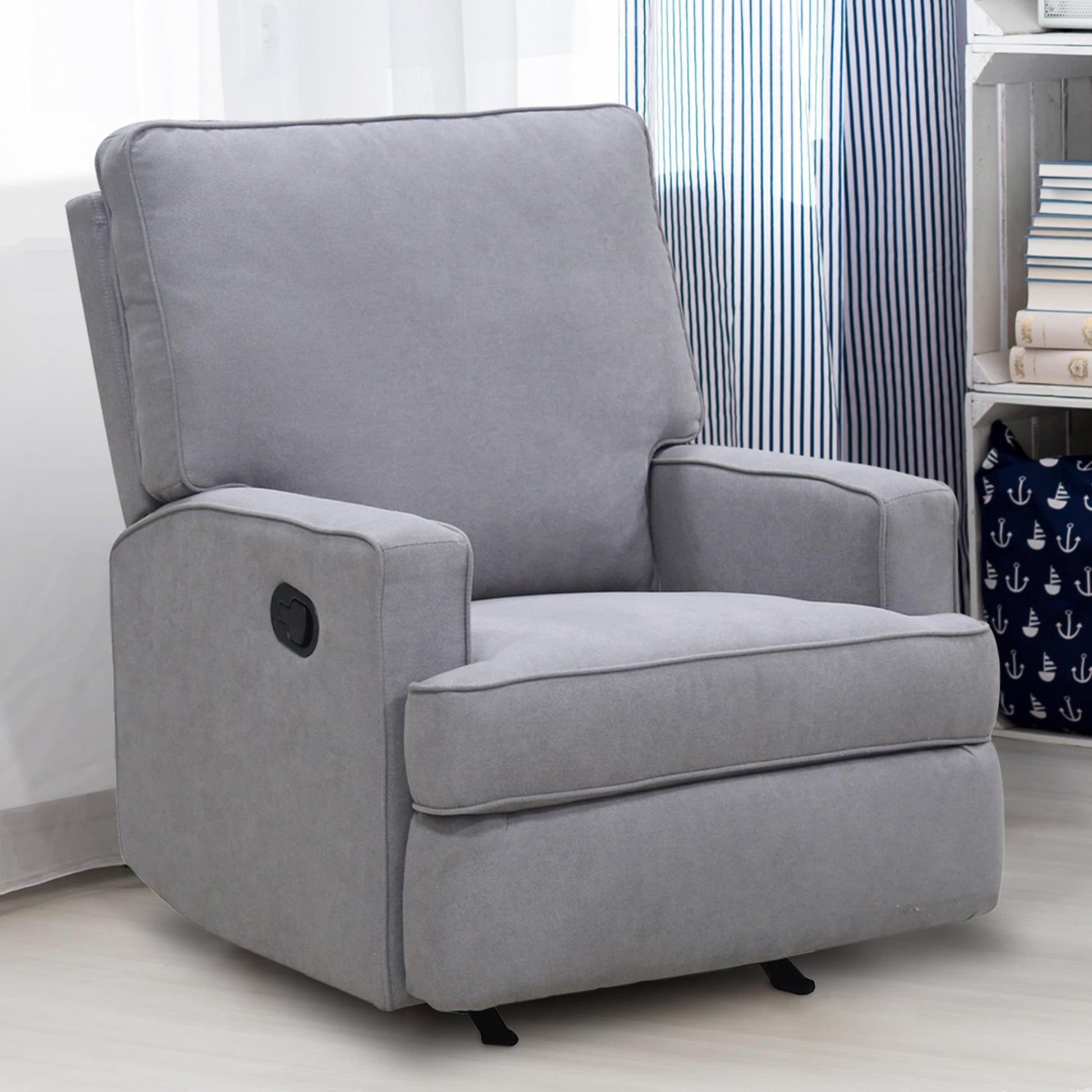 Baby Relax Salma Glider Rocker Recliner Chair, Gray Chenille - Gray