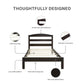 Braylon Twin Sized Wooden Bed Frame with Wood Slats - Espresso