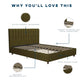 Brittany Upholstered Bed - Green - Queen