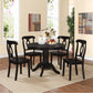 Aubrey 5 Piece Traditional Pedestal Round Dining Table and Chairs Set - Black