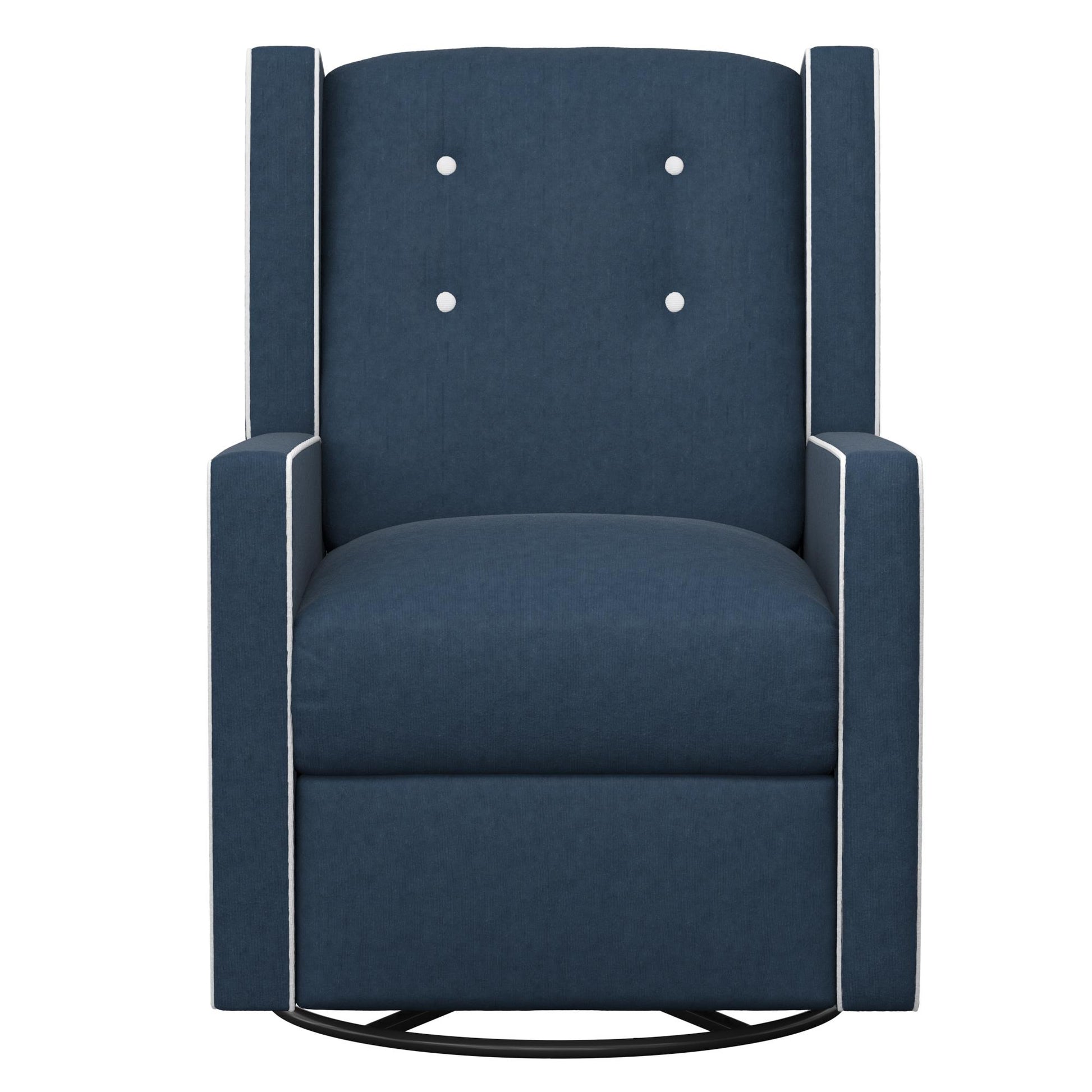 Mikayla Swivel Glider Recliner Chair Pocket Coil Seating - Blue