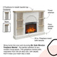 Winston Fireplace Mantel with Built-in Bookshelves - Plaster