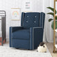 Mikayla Swivel Glider Recliner Chair Pocket Coil Seating - Blue