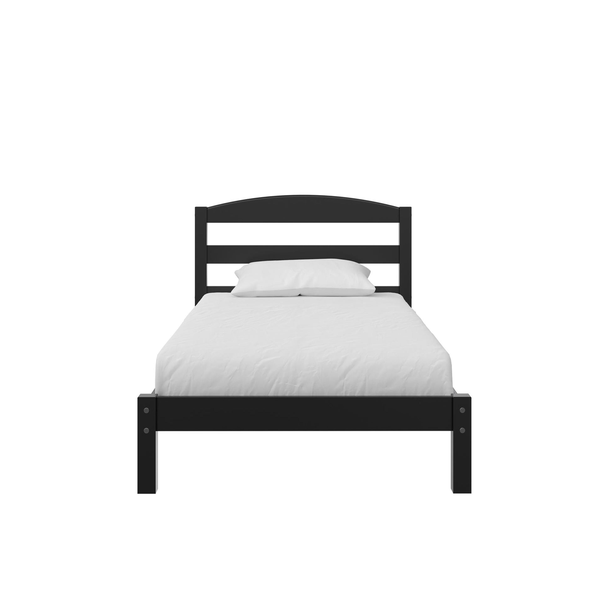 Braylon Twin Sized Wooden Bed Frame with Wood Slats - Black
