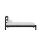 Braylon Twin Sized Wooden Bed Frame with Wood Slats - Black