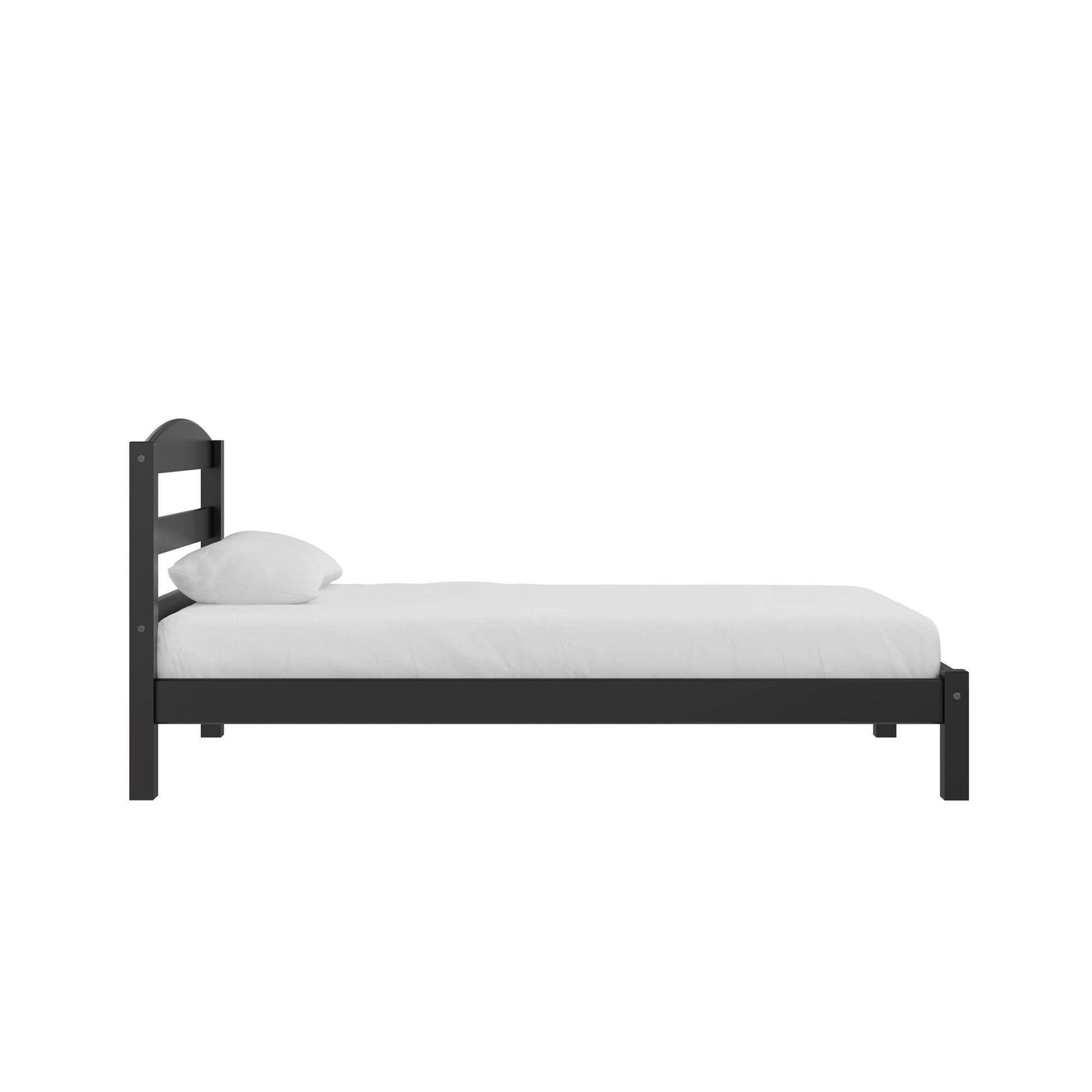 Braylon Twin Sized Wooden Bed Frame with Wood Slats - Black