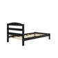 Braylon Twin Sized Wooden Bed Frame with Wood Slats - Black