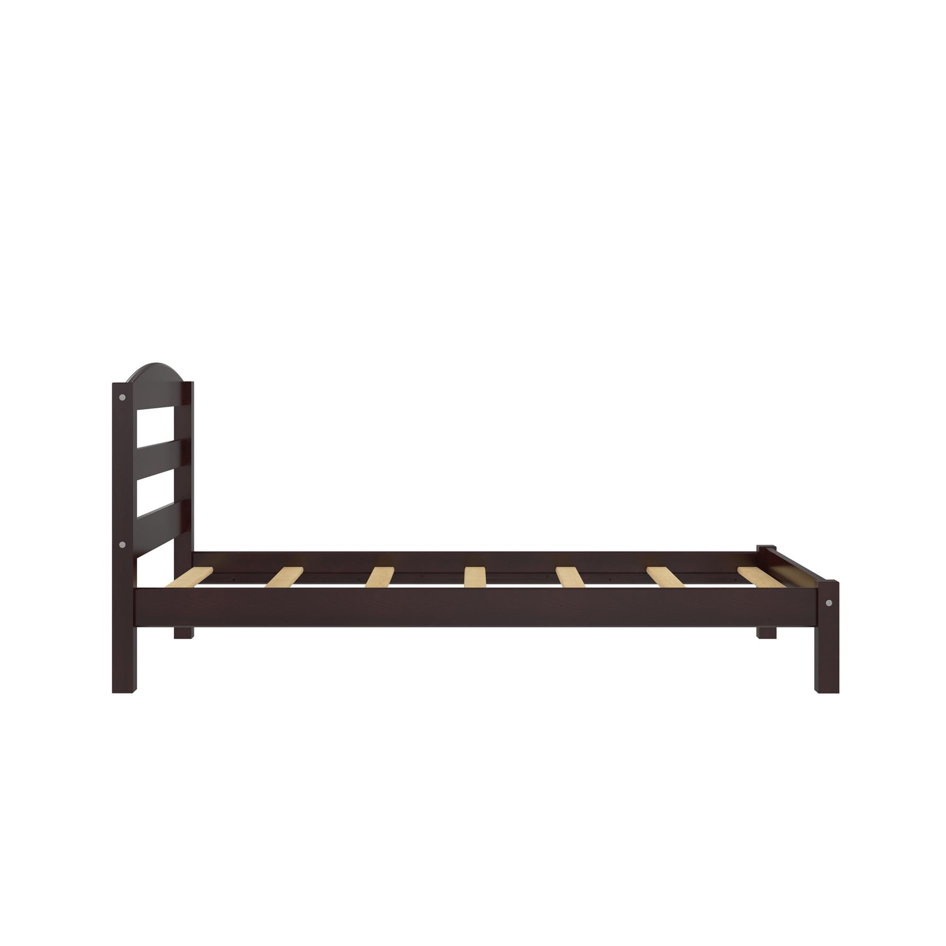 Braylon Twin Sized Wooden Bed Frame with Wood Slats - Espresso