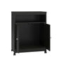 Landry 2 Door Utility Microwave Cart with Shelves - Black Oak