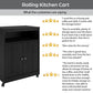 Landry 2 Door Utility Microwave Cart with Shelves - Black Oak