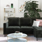 CosmoLiving Strummer Reversible Sectional Sofa Couch, Black Velvet - Black