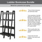 Lawrence 4 Shelf Ladder Bookcase Bundle, Set of 2  - Black