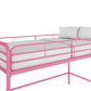 Jett Junior Loft Bed with Metal Frame and Built-In Ladder - Pink - Twin