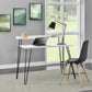 Haven Retro Computer Desk with Riser and Metal Hairpin Legs - White/Black