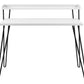 Haven Retro Computer Desk with Riser and Metal Hairpin Legs - White/Black