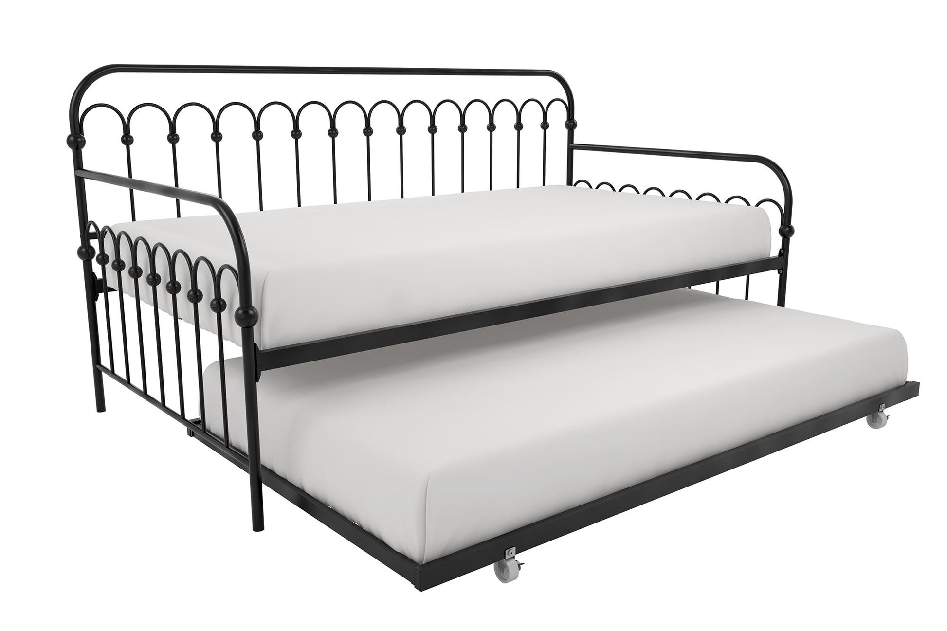 Bright Pop Metal Daybed with Trundle - Black - Twin