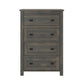 Farmington 4 Drawer Rustic Farmhouse Dresser with Linen Interiors - Weathered Oak