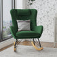 Robbie Rocker Accent Chair with Storage Pockets and Matching Pillow Headrest - Green