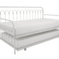 Bright Pop Metal Daybed with Trundle - White - Twin