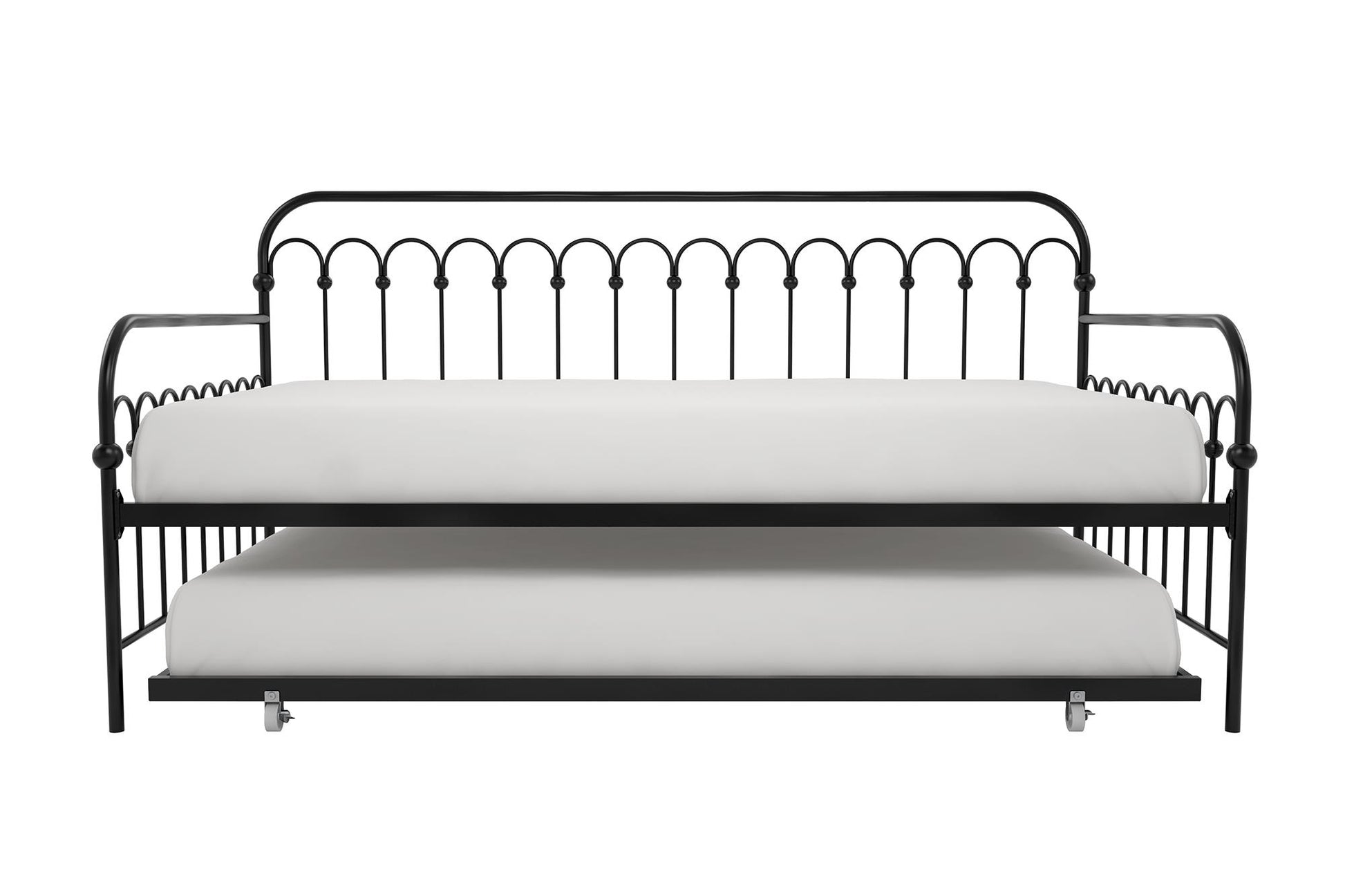 Bright Pop Metal Daybed with Trundle - Black - Twin