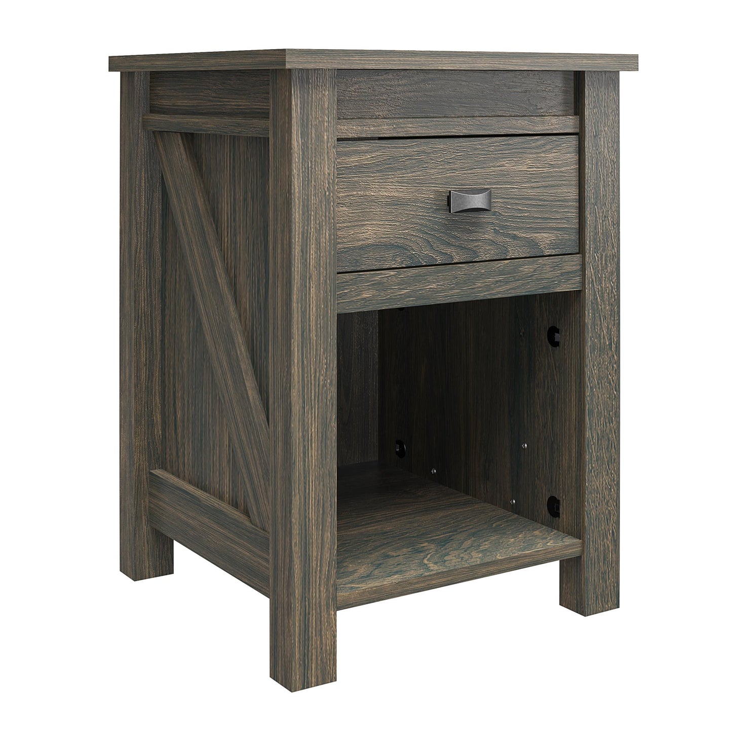 Farmington Rustic Farmhouse Nightstand with 1 Drawer - Weathered Oak