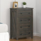 Farmington 4 Drawer Rustic Farmhouse Dresser with Linen Interiors - Weathered Oak