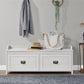 Farmington Rustic Farmhouse Entryway Storage Bench with Drawers - Ivory Pine