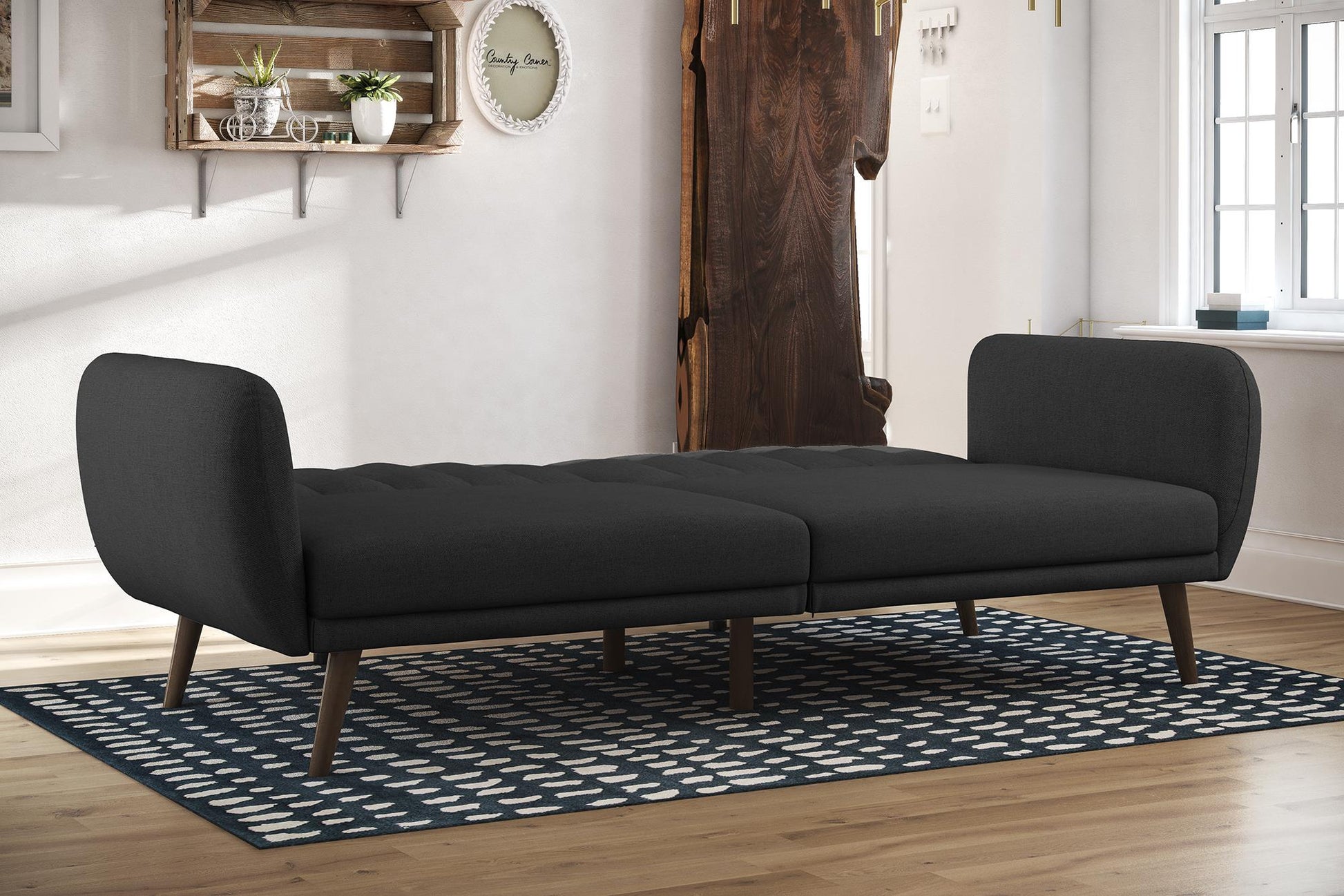 Brittany Futon - Dark Gray Linen