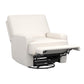 Rylan Upholstered Swivel Glider Recliner Chair with Square Back - White