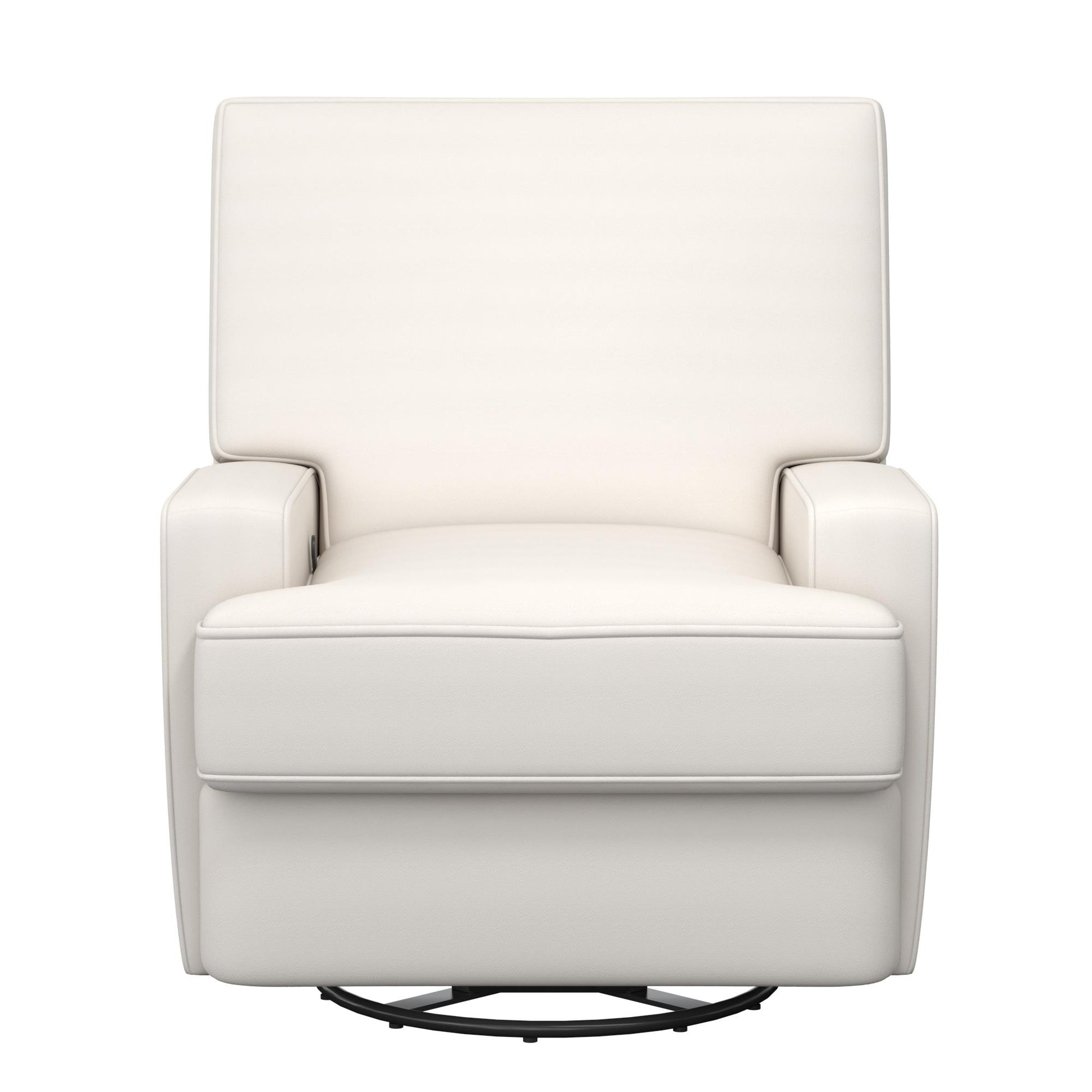 Rylan Upholstered Swivel Glider Recliner Chair with Square Back - White