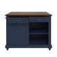 DHP Kelsey Kitchen Island with 2, Blue - Blue