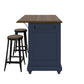DHP Kelsey Kitchen Island with 2, Blue - Blue