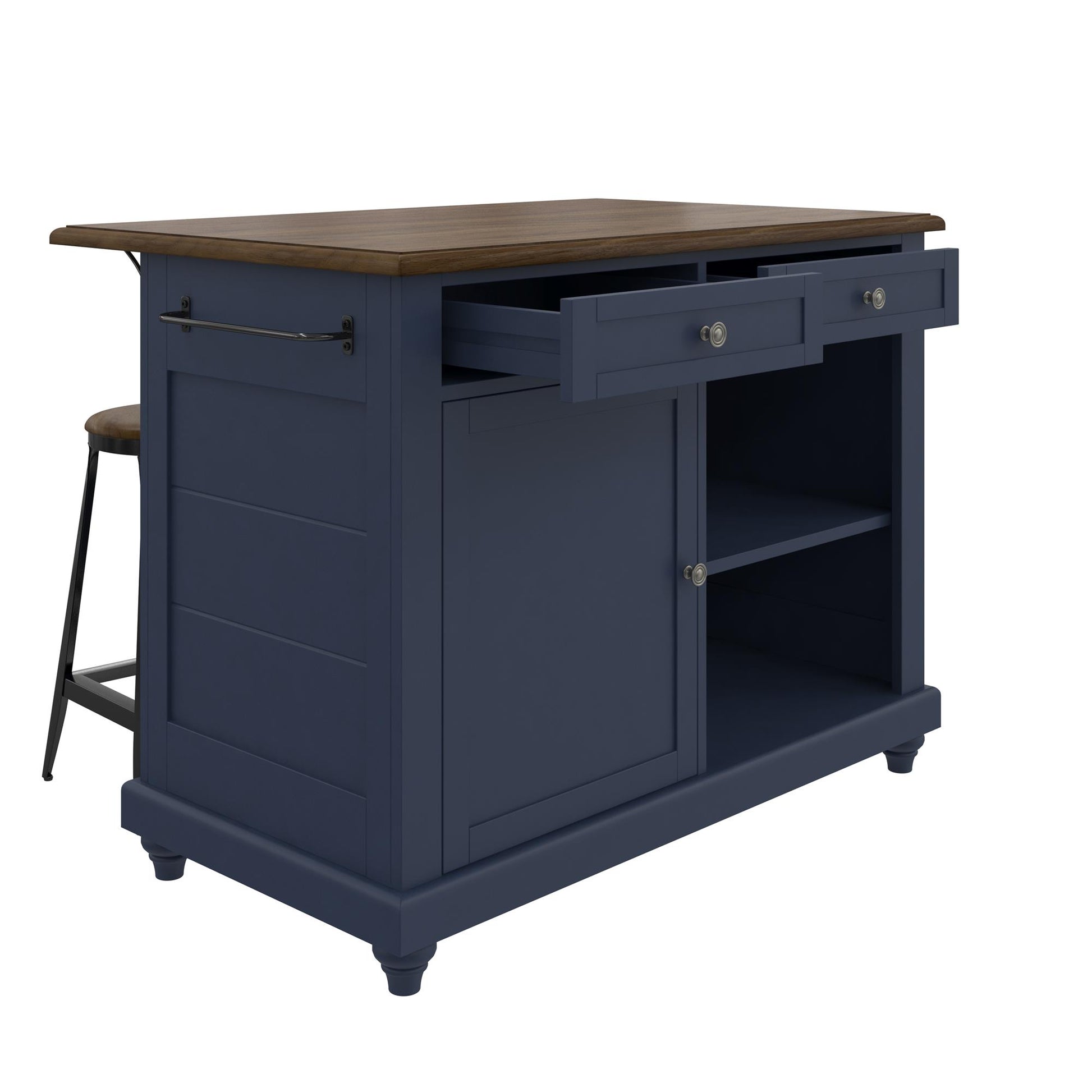 DHP Kelsey Kitchen Island with 2, Blue - Blue