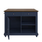 DHP Kelsey Kitchen Island with 2, Blue - Blue
