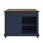 DHP Kelsey Kitchen Island with 2, Blue - Blue