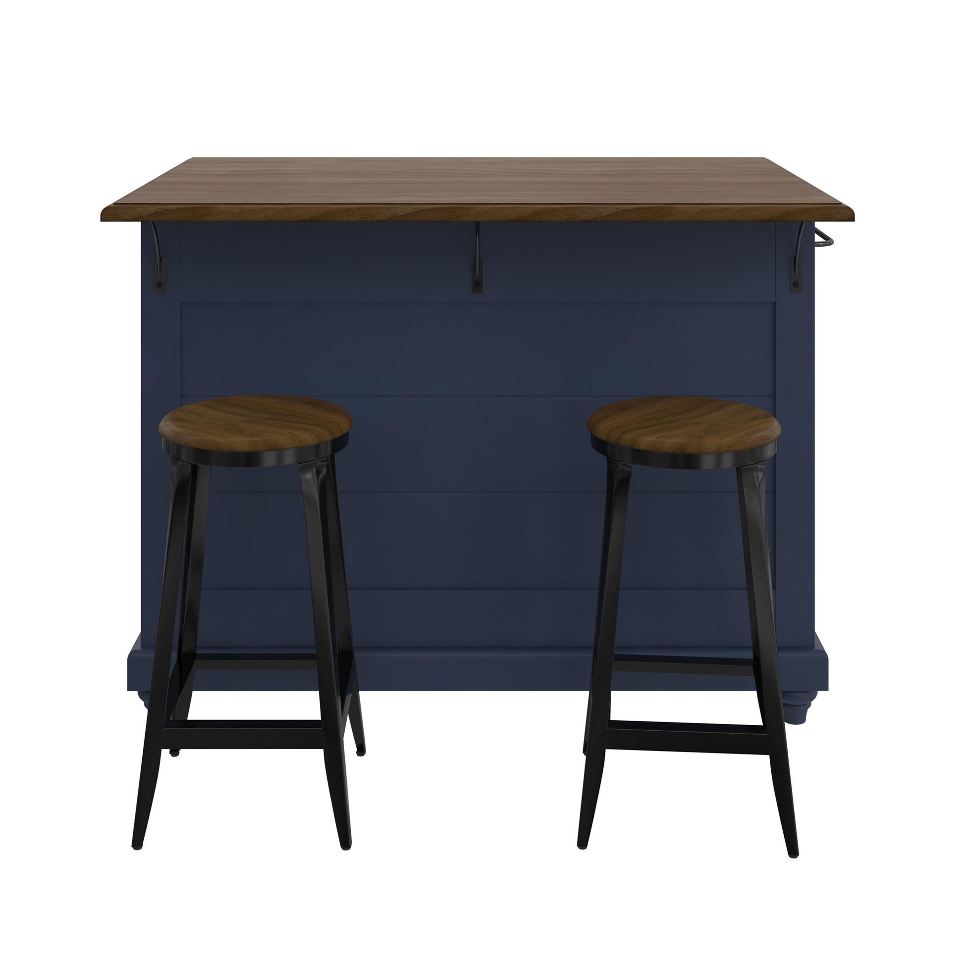DHP Kelsey Kitchen Island with 2, Blue - Blue