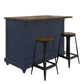 DHP Kelsey Kitchen Island with 2, Blue - Blue