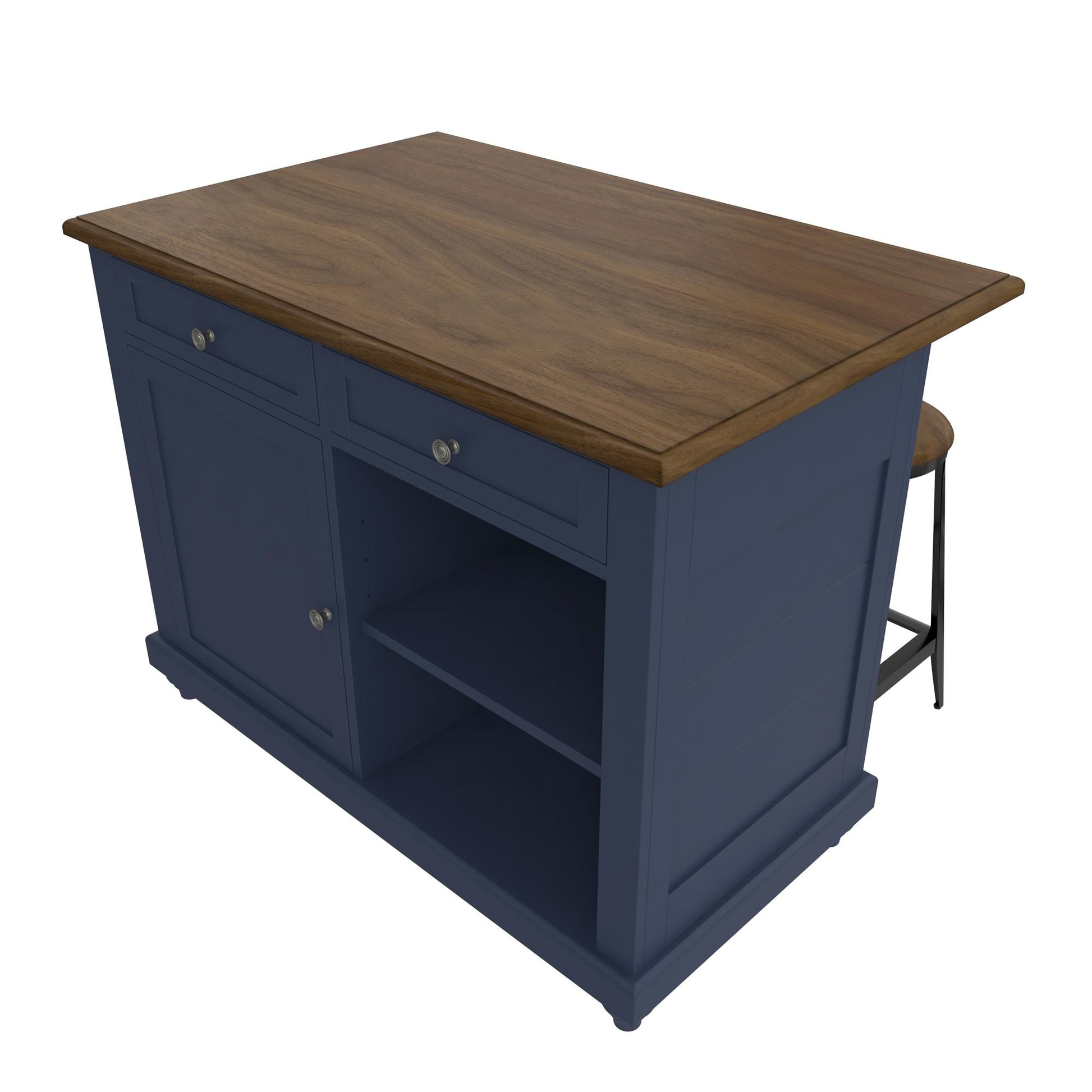 DHP Kelsey Kitchen Island with 2, Blue - Blue