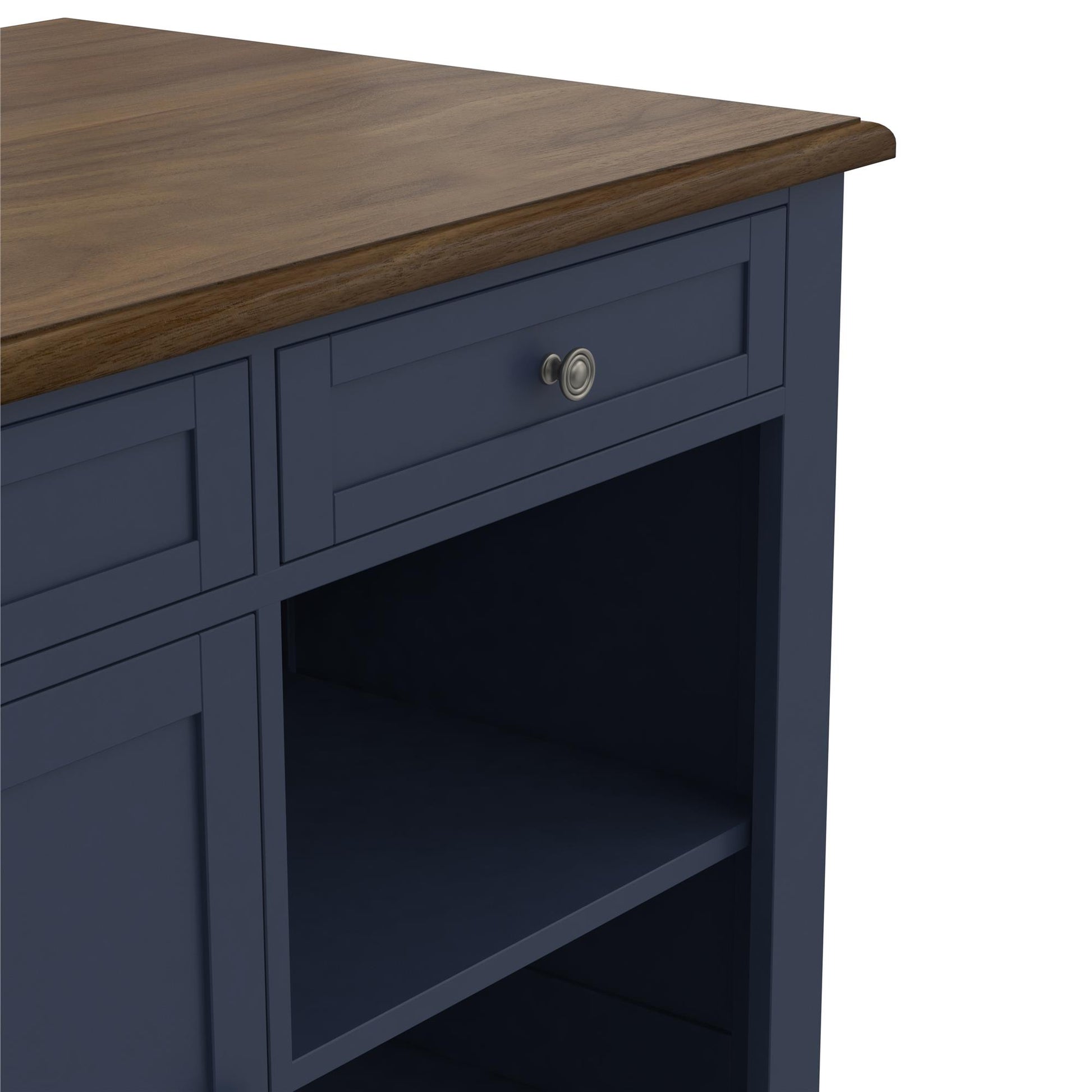 DHP Kelsey Kitchen Island with 2, Blue - Blue