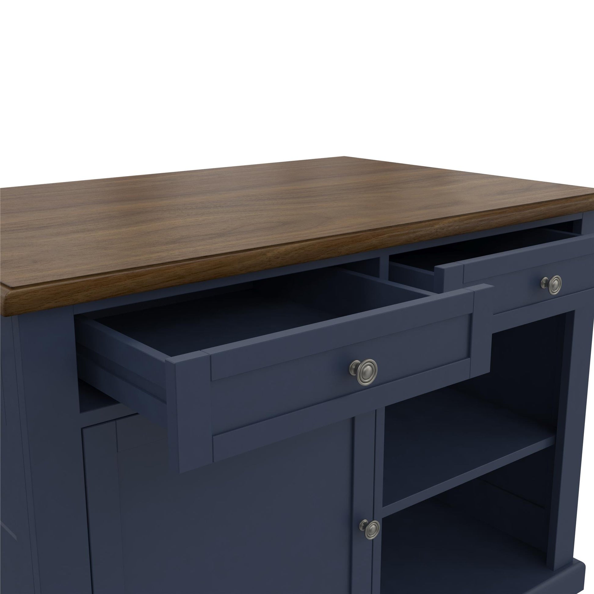 DHP Kelsey Kitchen Island with 2, Blue - Blue