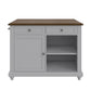 DHP Kelsey Kitchen Island with 2 Stools, Gray - Gray
