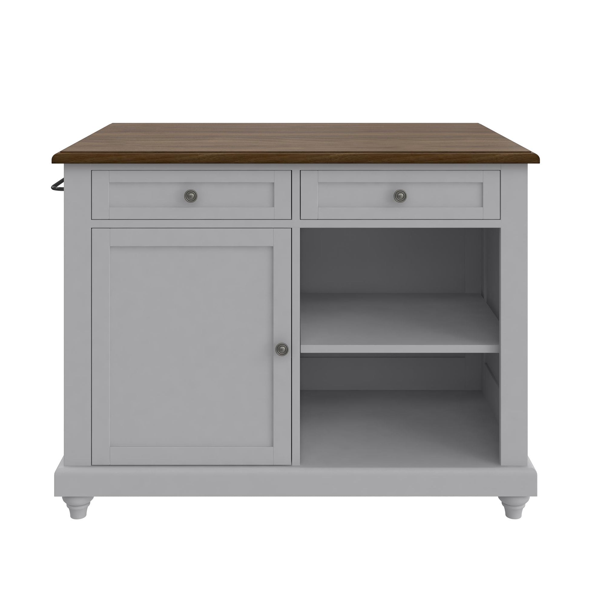 DHP Kelsey Kitchen Island with 2 Stools, Gray - Gray