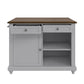 DHP Kelsey Kitchen Island with 2 Stools, Gray - Gray