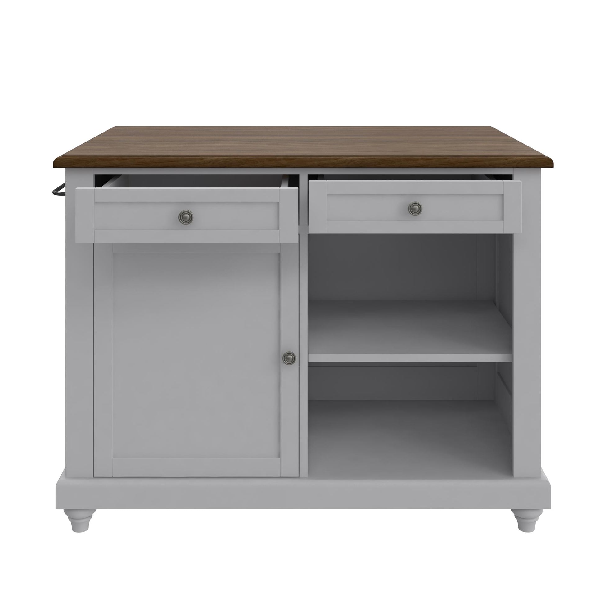 DHP Kelsey Kitchen Island with 2 Stools, Gray - Gray
