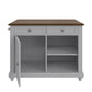 DHP Kelsey Kitchen Island with 2 Stools, Gray - Gray