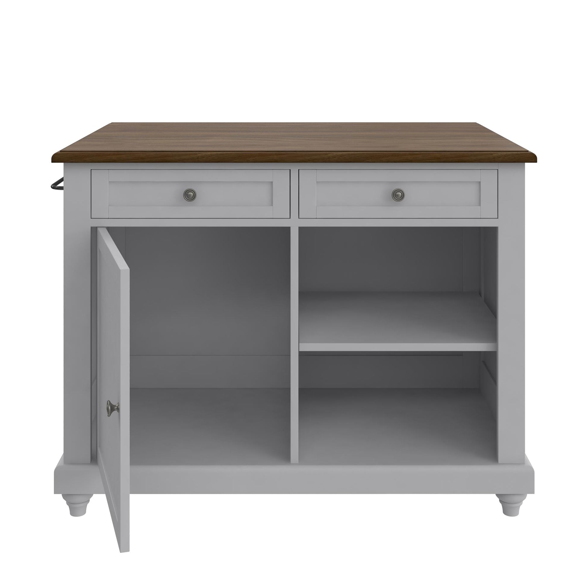 DHP Kelsey Kitchen Island with 2 Stools, Gray - Gray