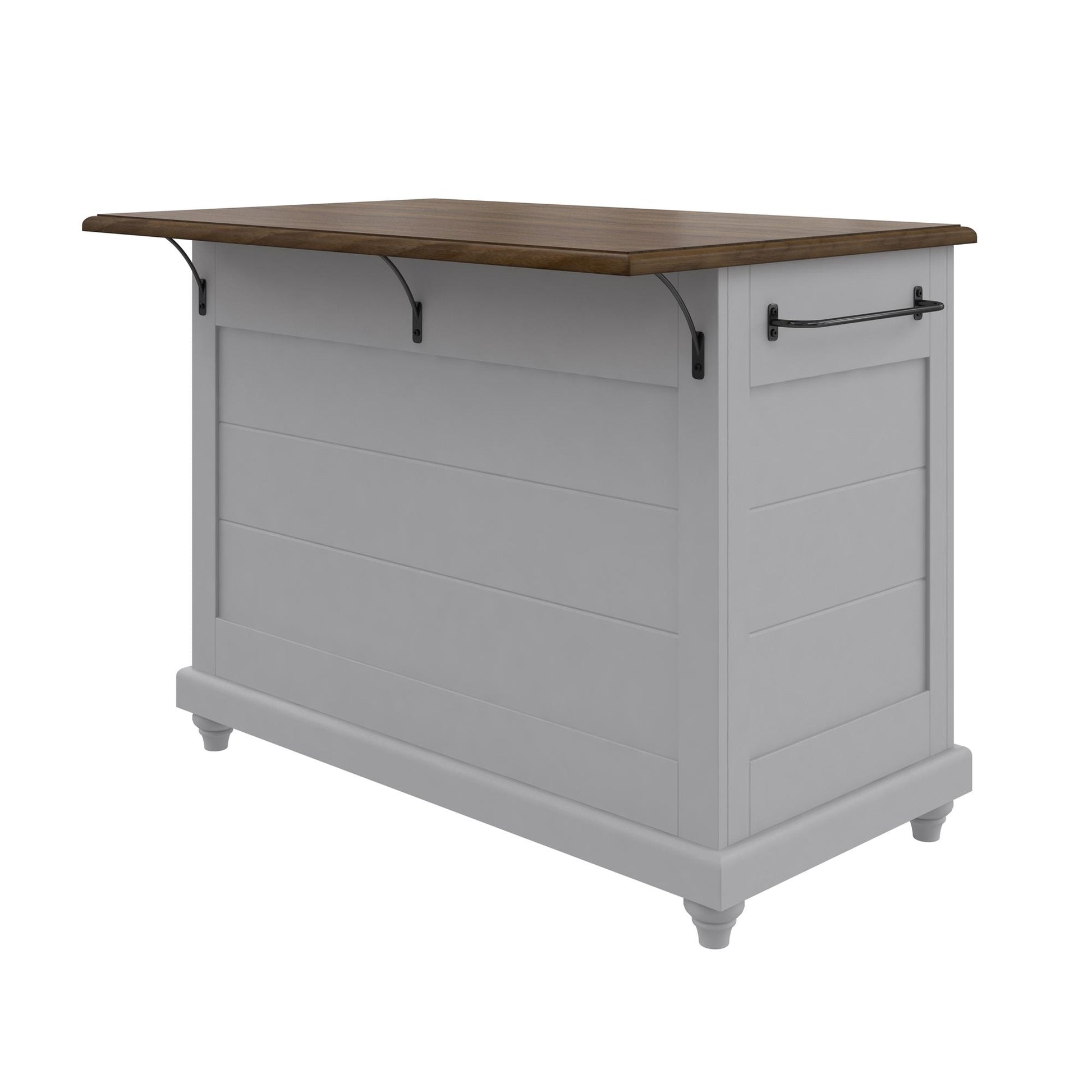 DHP Kelsey Kitchen Island with 2 Stools, Gray - Gray