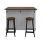 DHP Kelsey Kitchen Island with 2 Stools, Gray - Gray